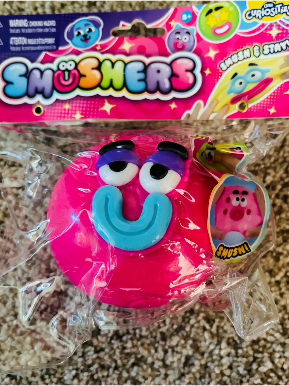 Usher Bright Pink Smusher with Blue Face Detail
